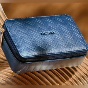 Missoni Chevron Pattern Blue Toiletry Bag / Travel Box NWOT